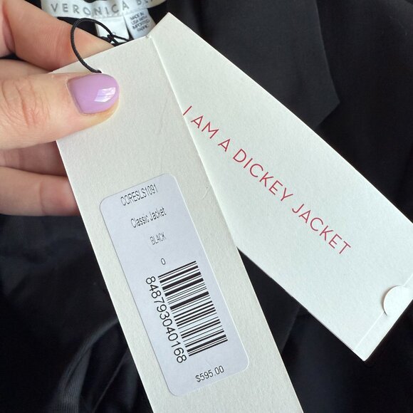 NWT Veronica Beard Classic Blazer Jacket In Black Notch Lapels Tailored Fit Sz 0 - Picture 4 of 9